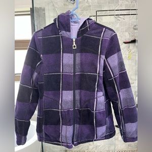 Reversible plaid Lavender Purple Hooded Jacket
